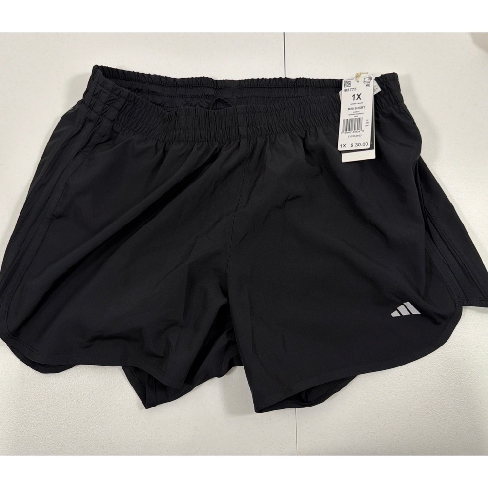 Adidas Women's 1XL M20 Running Shorts Black Summer Athletic Plus Size